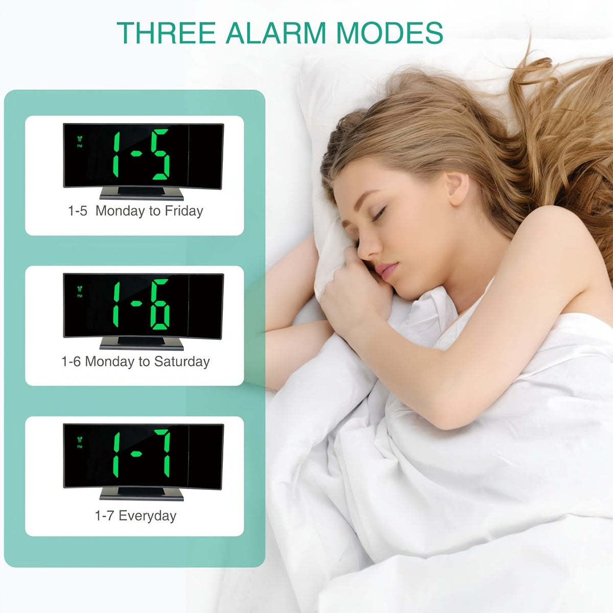 Digital Projection Alarm Clock – LED Display with Snooze Function and Adjustable Brightness
