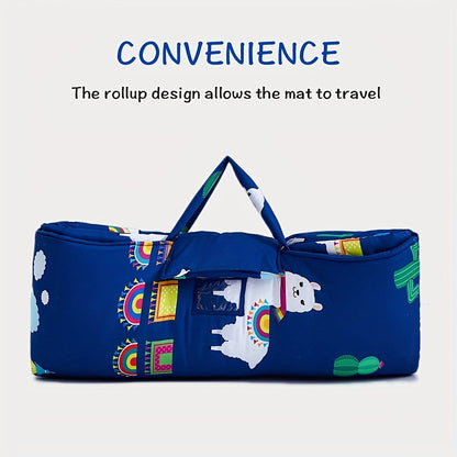 Foldable Children's Sleeping Mat with Llamas – Soft & Convenient for Toddlers on the Go or at School