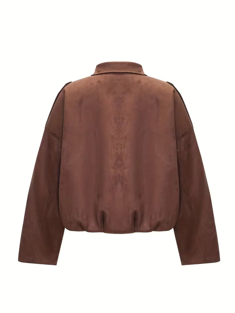 Veste en cuir surdimensionnée