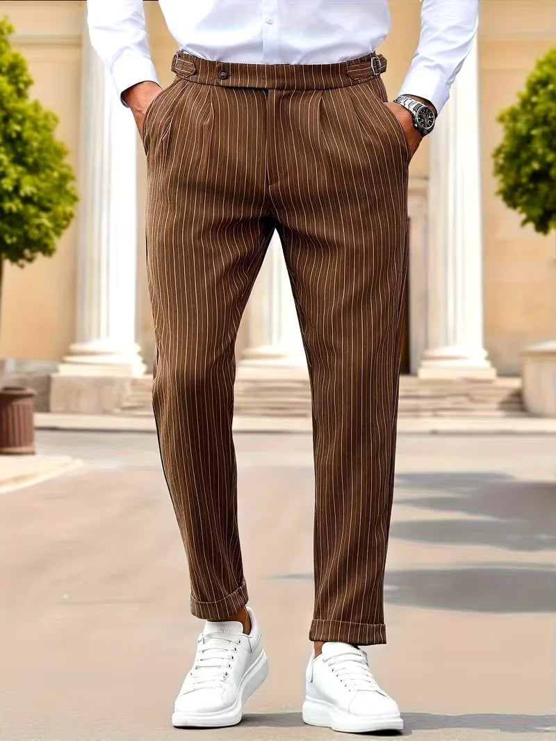 Pantalon slim à rayures verticales