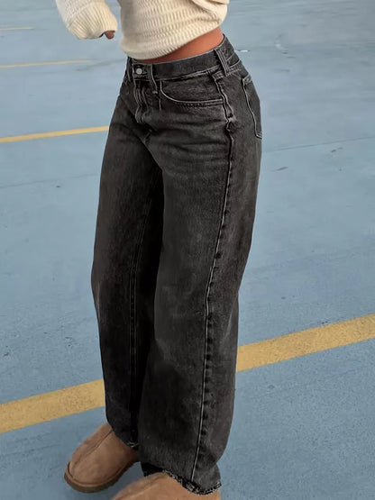 Jean droit taille mi-haute