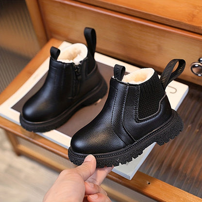 Botas modernas, suaves y cálidas, con forro de felpa y cremallera para niños - Jeo