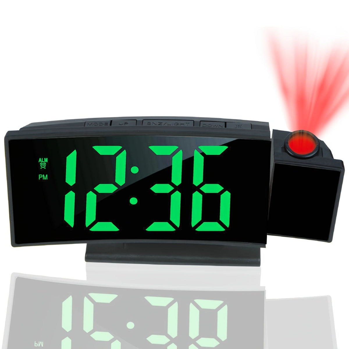 Digital Projection Alarm Clock – LED Display with Snooze Function and Adjustable Brightness