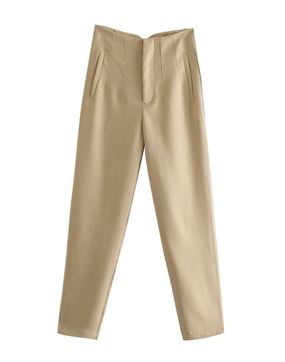 Stylish High-Waisted Tapered Trousers