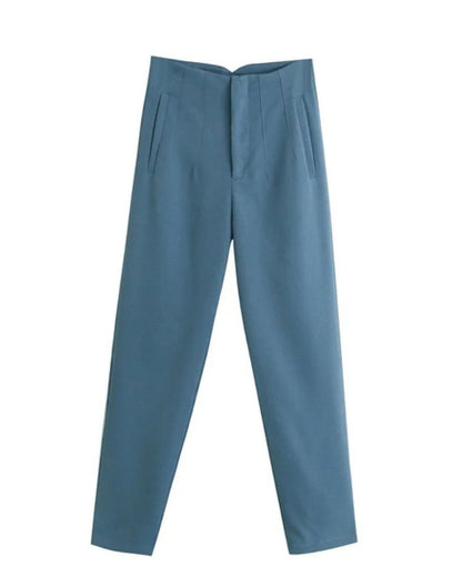 Stylish High-Waisted Tapered Trousers