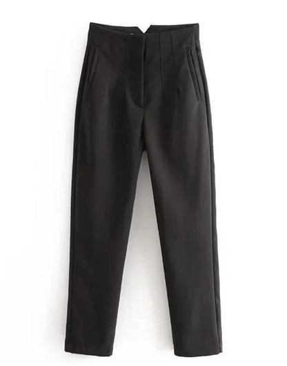 Stylish High-Waisted Tapered Trousers