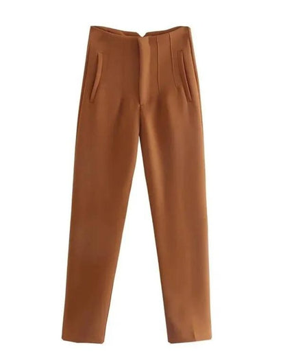 Stylish High-Waisted Tapered Trousers