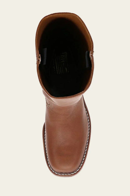 Ladies' Classic Leather Boots with Block Heel and Side Zip