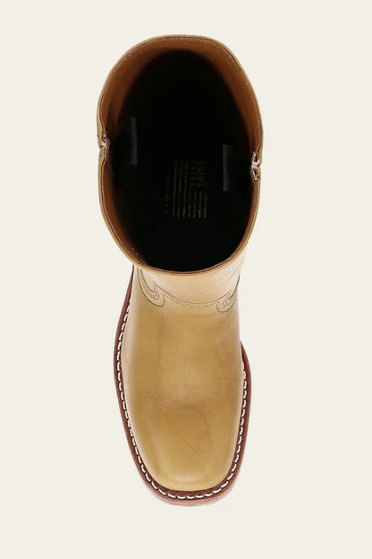 Ladies' Classic Leather Boots with Block Heel and Side Zip