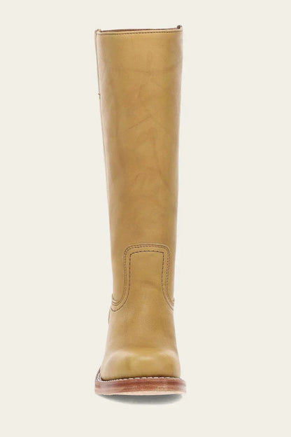Ladies' Classic Leather Boots with Block Heel and Side Zip