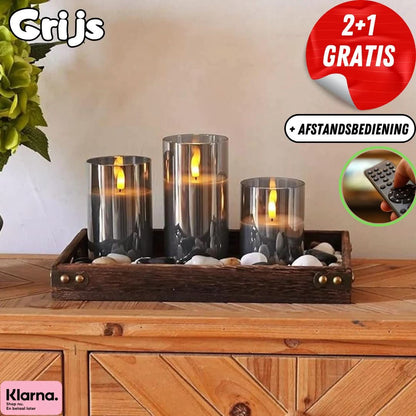 Kaars | Realistische kaarsenset 2 + 1 GRATIS