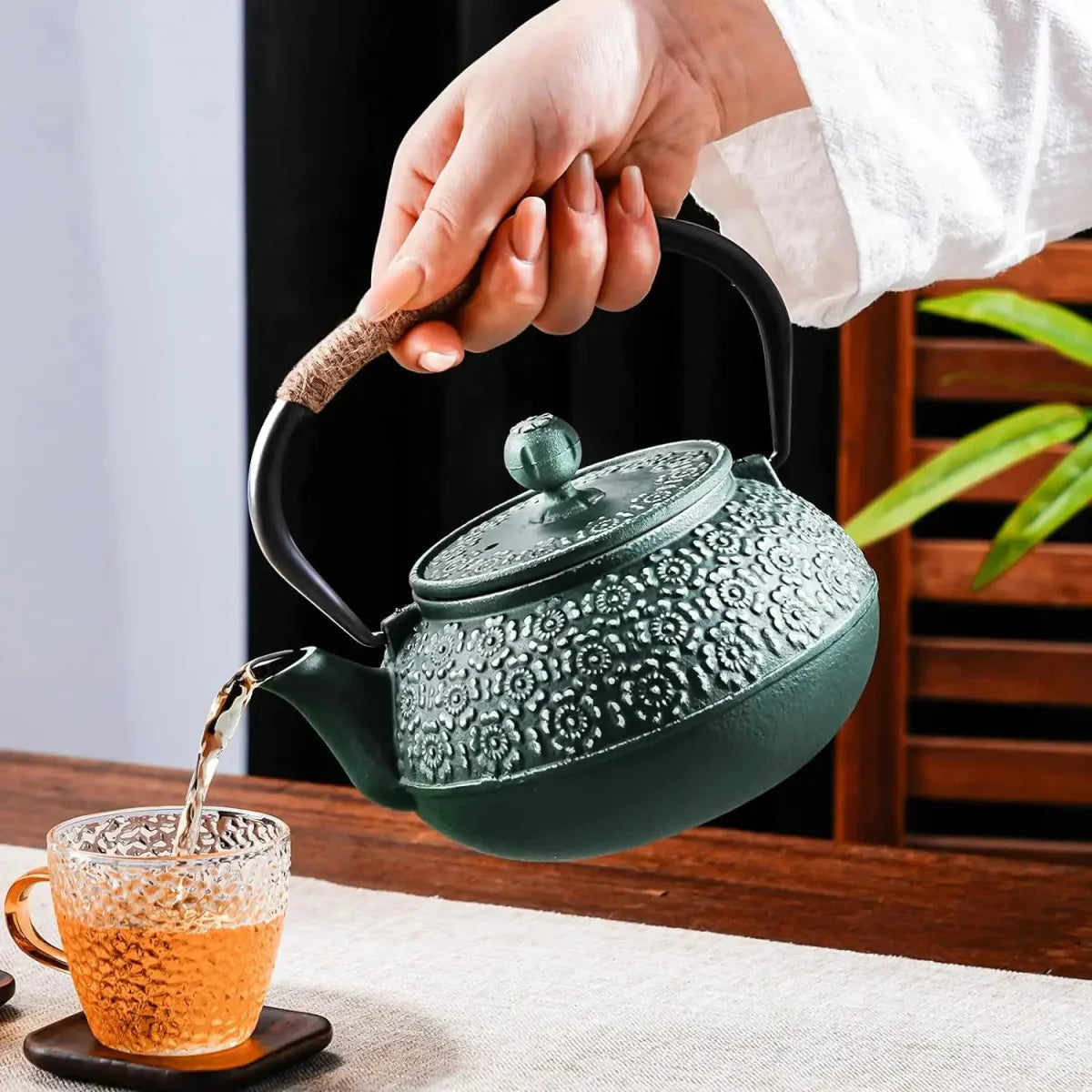 Tetera de hierro fundido - estilo japonés - con infusor