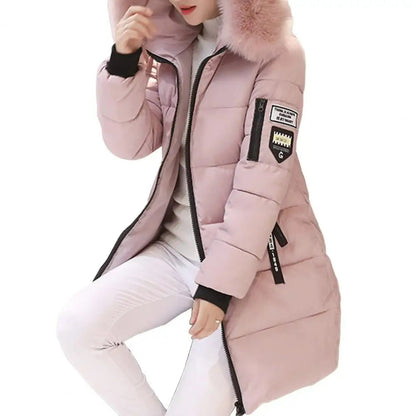 Melia - Long Winter Coat with Fur Collar for Women
