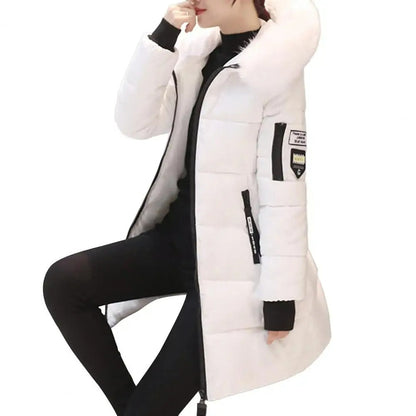 Melia - Long Winter Coat with Fur Collar for Women