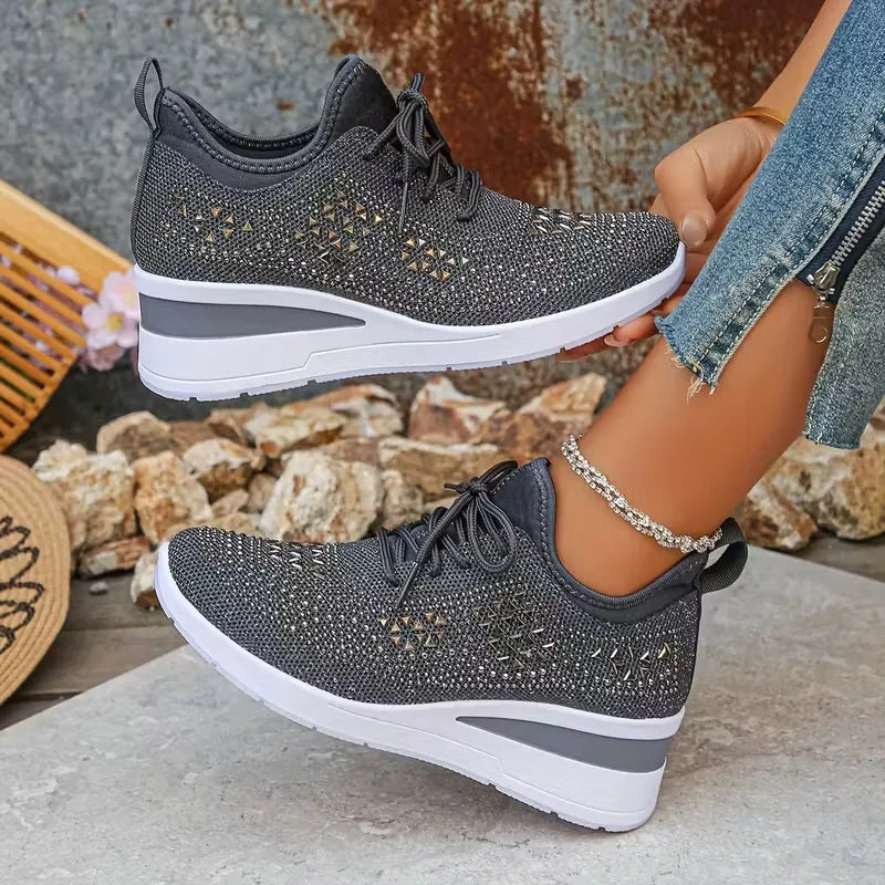 Baskets plateformes avec tige en maille