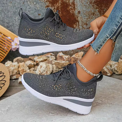 Baskets plateformes avec tige en maille