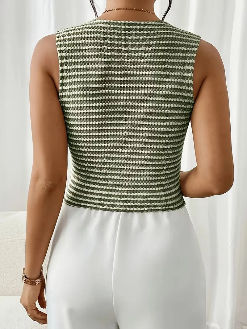 Gilet avec col en V et boutons