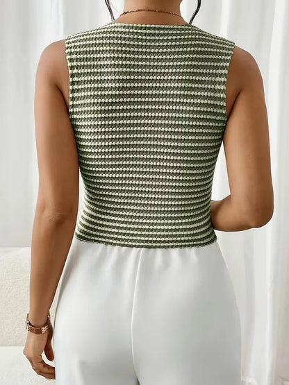Gilet avec col en V et boutons