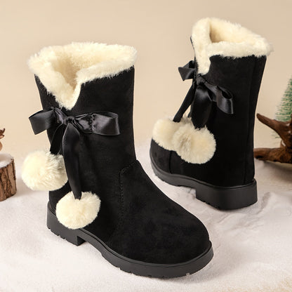 Girls' snow boots, warm fleece cosy non-slip ankle boots - Avrile