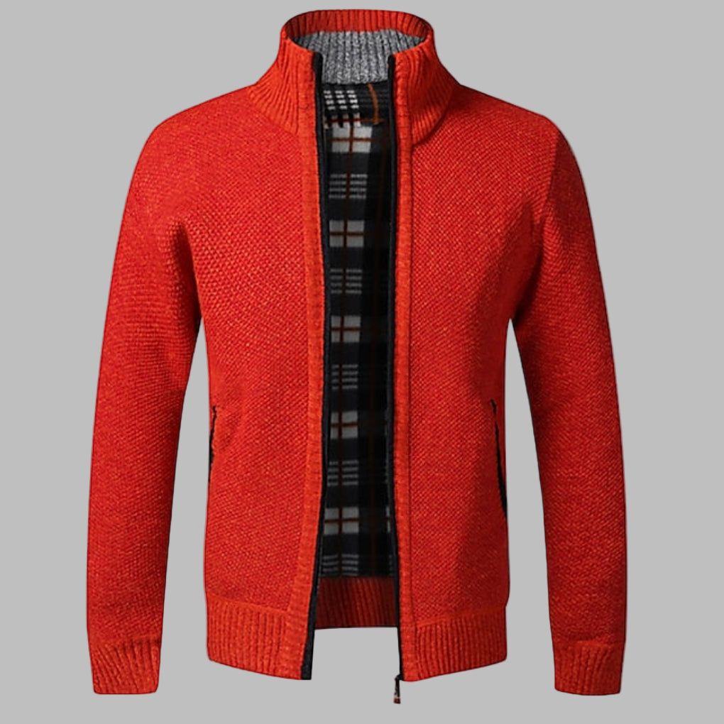 Camisola de malha elegante com fecho para homem