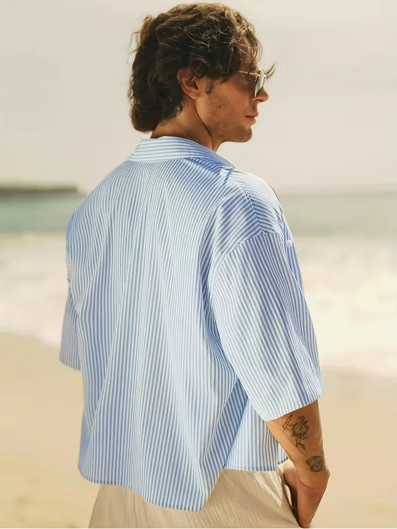 Chemise à manches courtes avec col en V