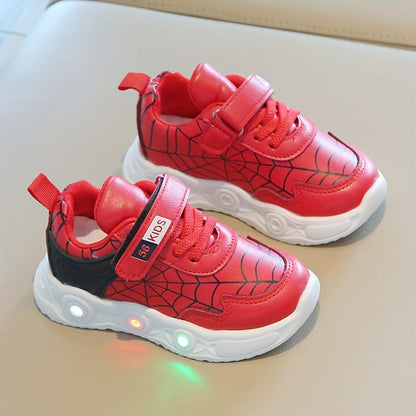Zapatillas LED con diseño de telaraña - Para niños aventureros