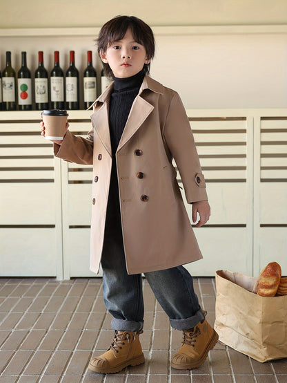 Windbreaker for boys, mid-length with double buttons - Franz