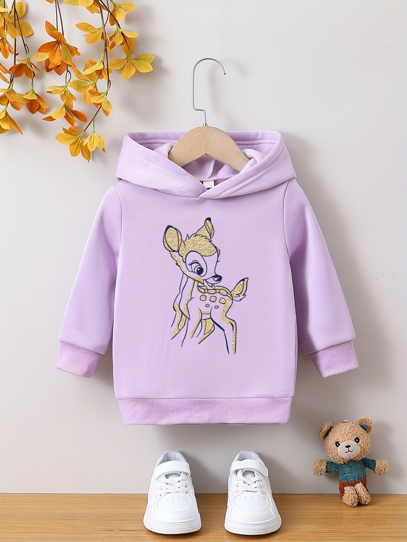 Toddler Girls' Hoodie with Cartoon Animal Print - Ana