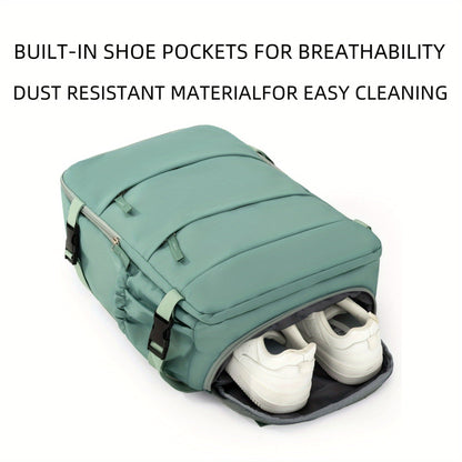 Mochila de viaje con apertura de 180° y compartimento para zapatos