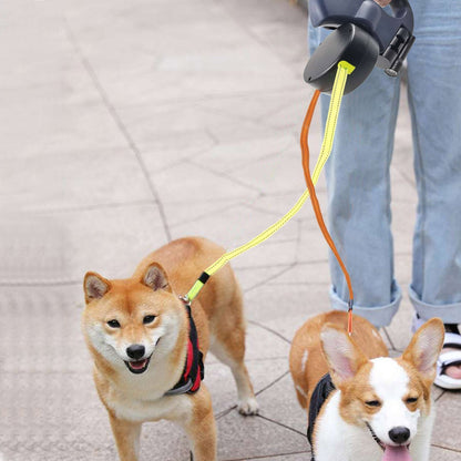 PetWorld - Double Innovative Retractable Dog Lead with Light