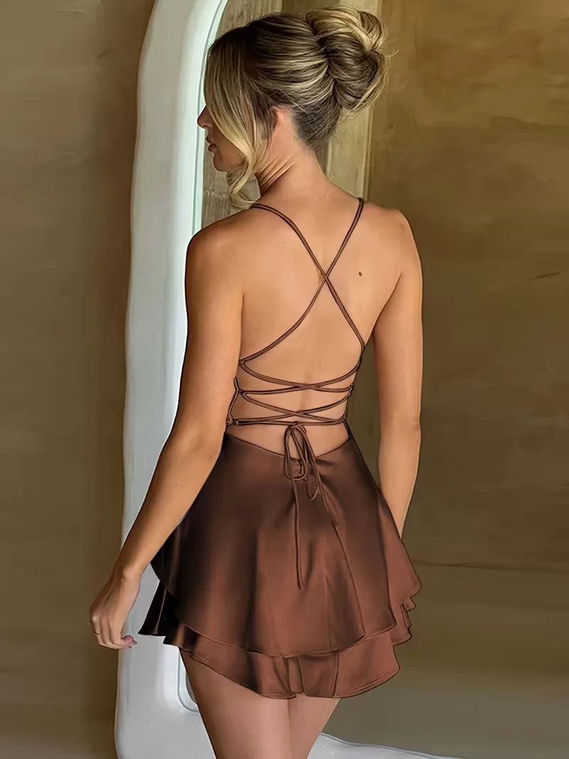Robe de soirée à bretelles spaghetti