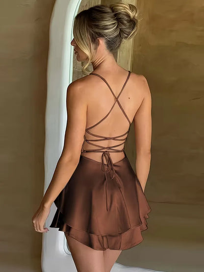 Robe de soirée à bretelles spaghetti