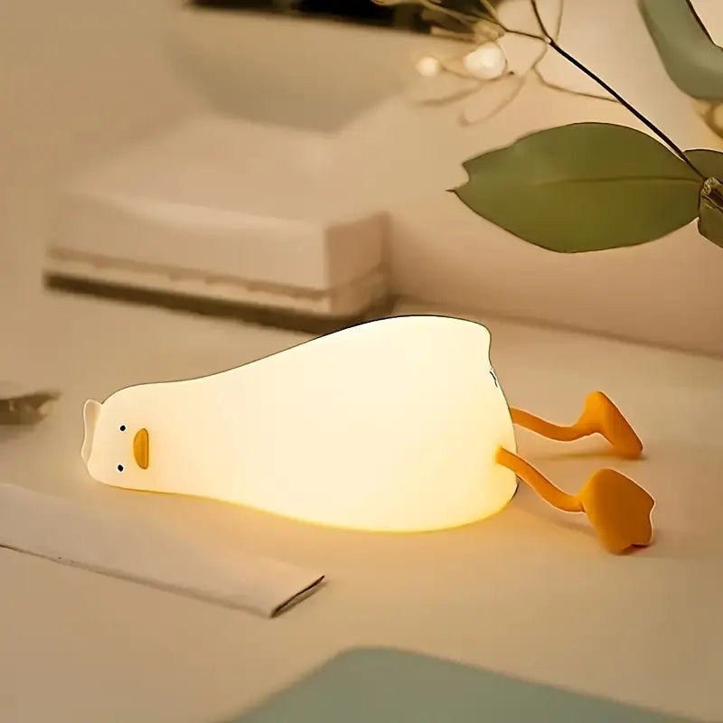 Eend-nachtlampje van zacht silicone met dimbaar licht voor de kinderkamer