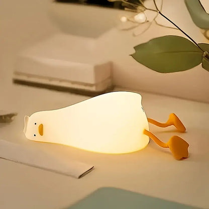 Eend-nachtlampje van zacht silicone met dimbaar licht voor de kinderkamer