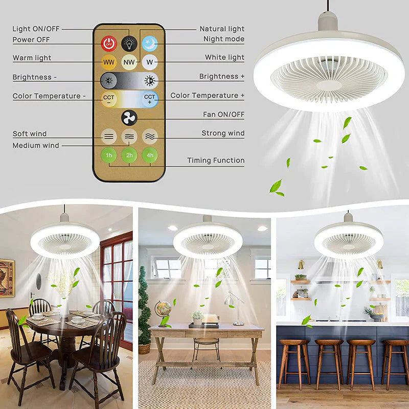 Ceiling Fan with LED - Screw-in Design - Remote Control