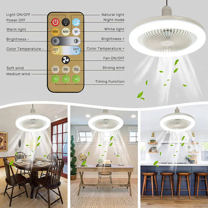 Ceiling Fan with LED - Screw-in Design - Remote Control