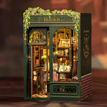 Mini libreria a forma di gufo fai da te – Kit in legno 3D con illuminazione per decorazioni creative