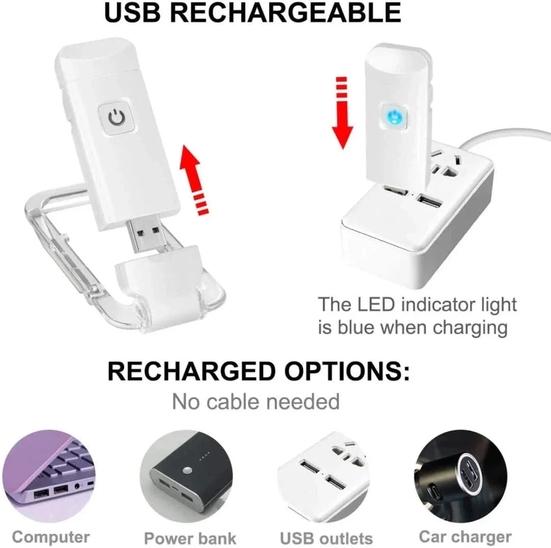 ClipLight Pro | USB-ről tölthető könyvlámpa erős LED-del