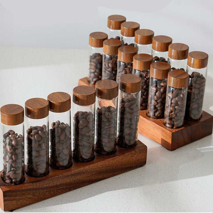 Coffee Bean Storage Container - Glass Display Rack - Stylish Storage