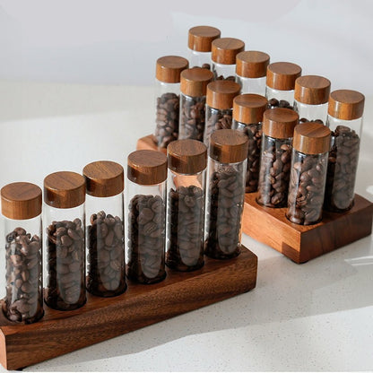 Coffee Bean Storage Container - Glass Display Rack - Stylish Storage