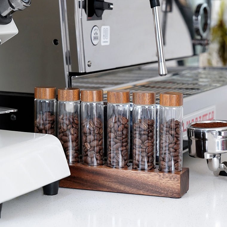 Coffee Bean Storage Container - Glass Display Rack - Stylish Storage