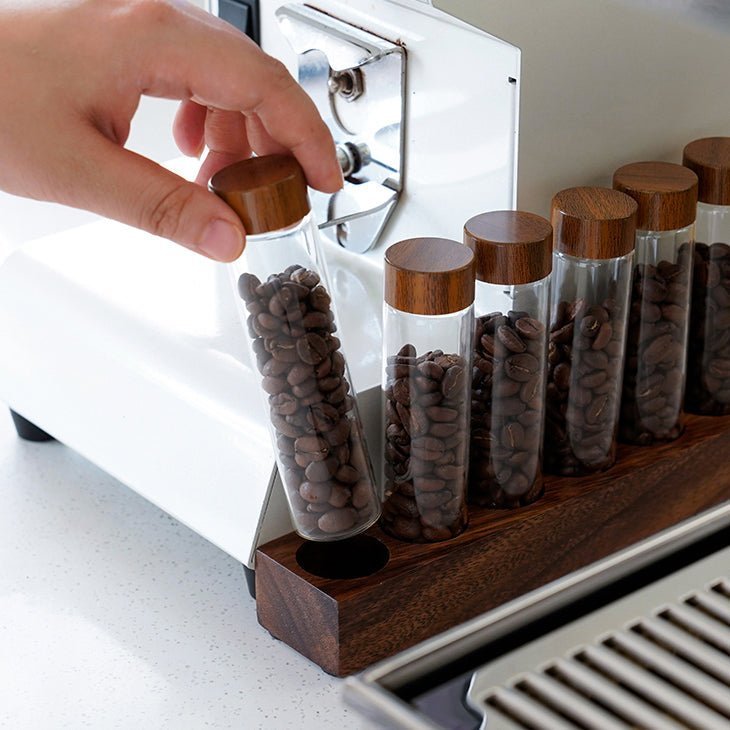 Coffee Bean Storage Container - Glass Display Rack - Stylish Storage