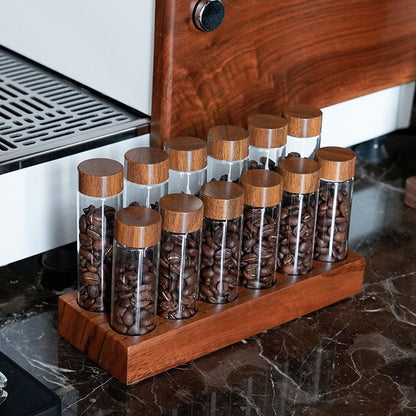 Coffee Bean Storage Container - Glass Display Rack - Stylish Storage