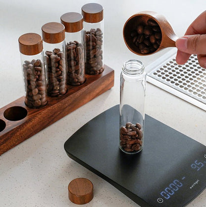 Coffee Bean Storage Container - Glass Display Rack - Stylish Storage