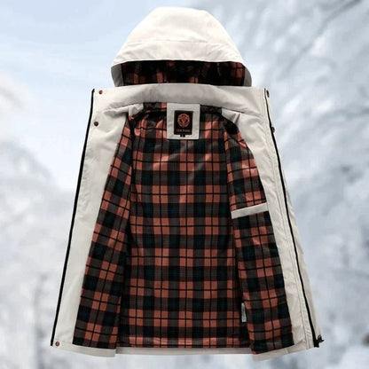 Wind and waterproof jacket with hood for men - Cael