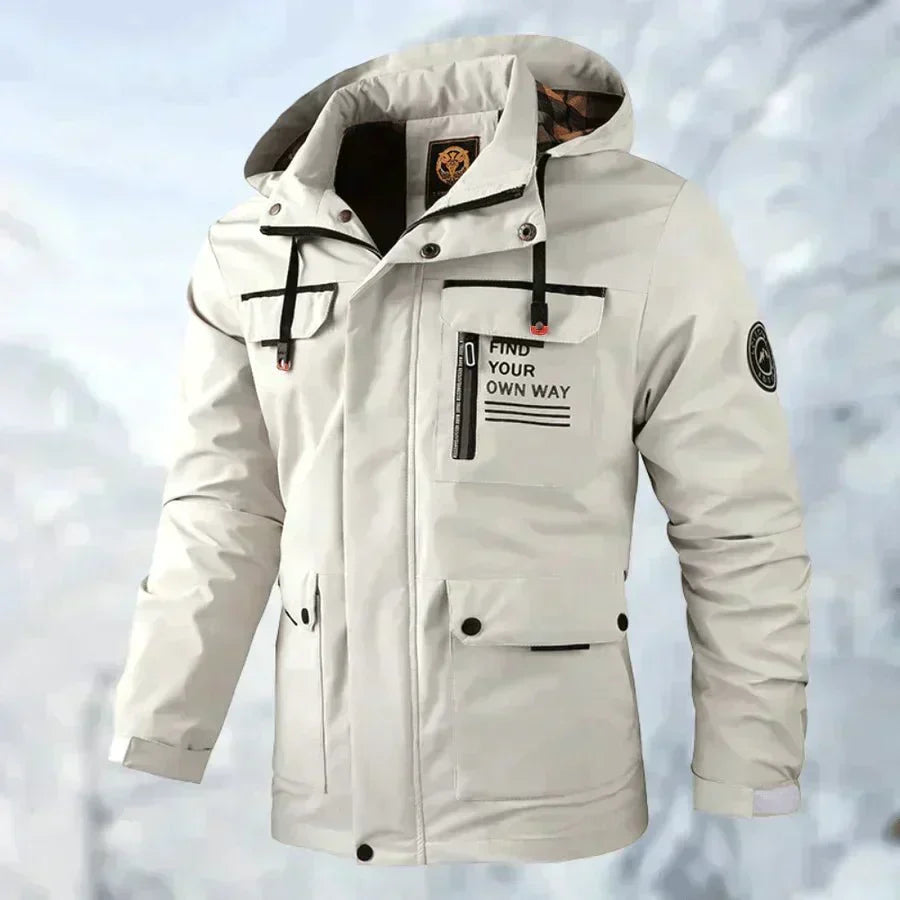 Alan - Waterproof and windproof jacket with removable hood for men