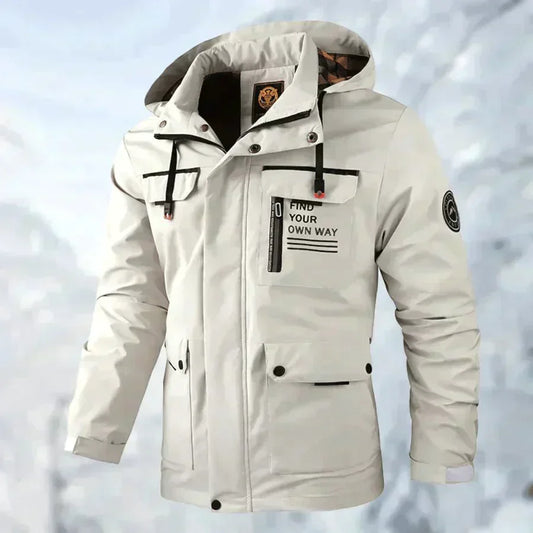 Alan - Chaqueta impermeable y cortaviento con capucha desmontable para hombre