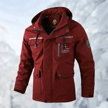 Wind and waterproof jacket with hood for men - Cael