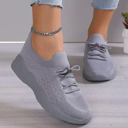 Yuna – Breathable Mesh Women's Sneakers with Laces and Platform Sole