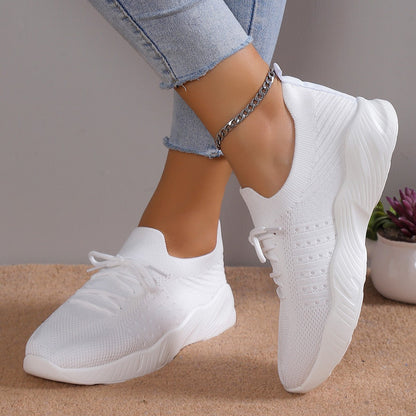 Yuna – Breathable Mesh Women's Sneakers with Laces and Platform Sole